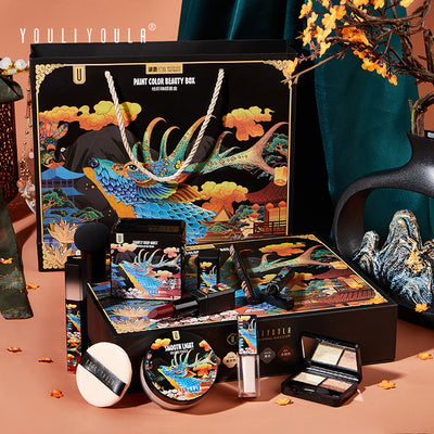 Elk Makeup Nine-piece Set Makeup Powder Air Cushion BB Cream Lipstick Affordable Makeup Set.