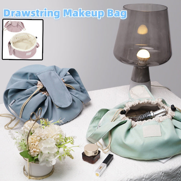 Barrel Drawstring Makeup Bag Large Capacity Women's Cosmetic Bag Toiletries Organizer Pouch Lady Travel Storage Case.