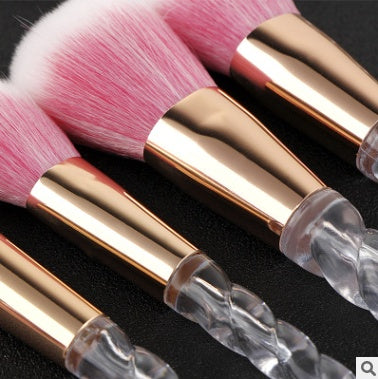 Spot 7 crystal makeup brush transparent spiral handle horn makeup brush makeup tool set new.