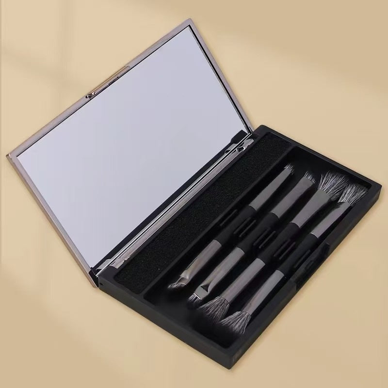 Makeup With Mirror Multifunctional Makeup Brush Suit.