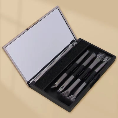 Makeup With Mirror Multifunctional Makeup Brush Suit.