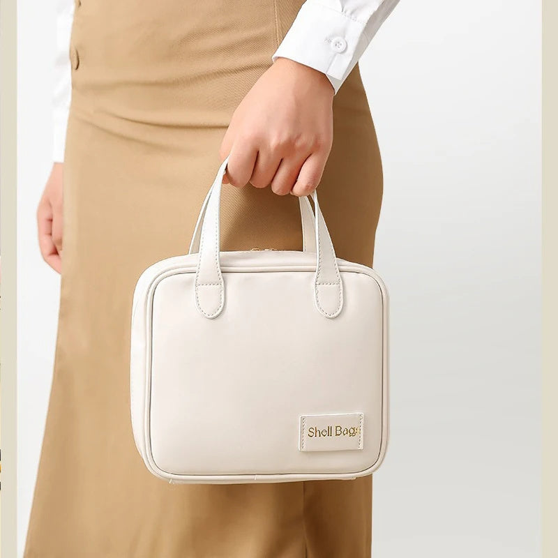 PU Large Capacity Travel Make Up Storage Organizer Makeup Pouch Cosmetic Bag Shell Bags.