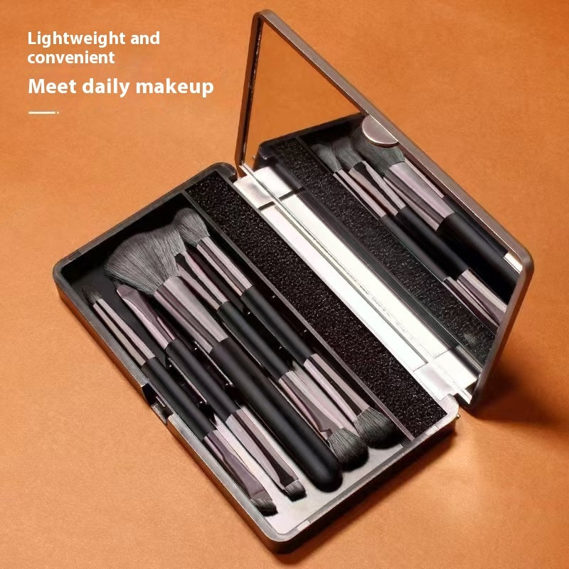 Makeup With Mirror Multifunctional Makeup Brush Suit.