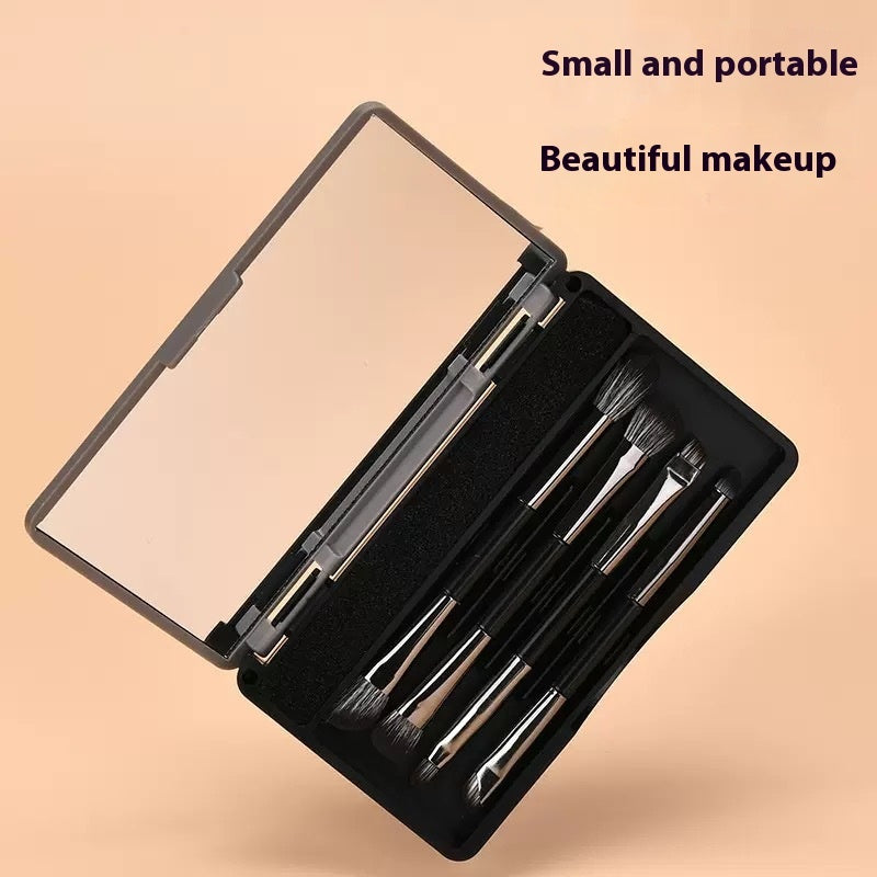 Makeup With Mirror Multifunctional Makeup Brush Suit.