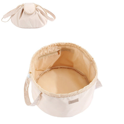 Barrel Drawstring Makeup Bag Large Capacity Women's Cosmetic Bag Toiletries Organizer Pouch Lady Travel Storage Case.