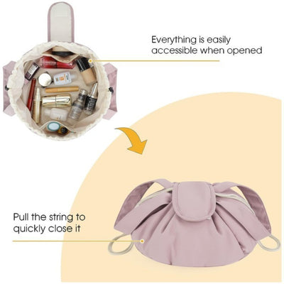 Barrel Drawstring Makeup Bag Large Capacity Women's Cosmetic Bag Toiletries Organizer Pouch Lady Travel Storage Case.