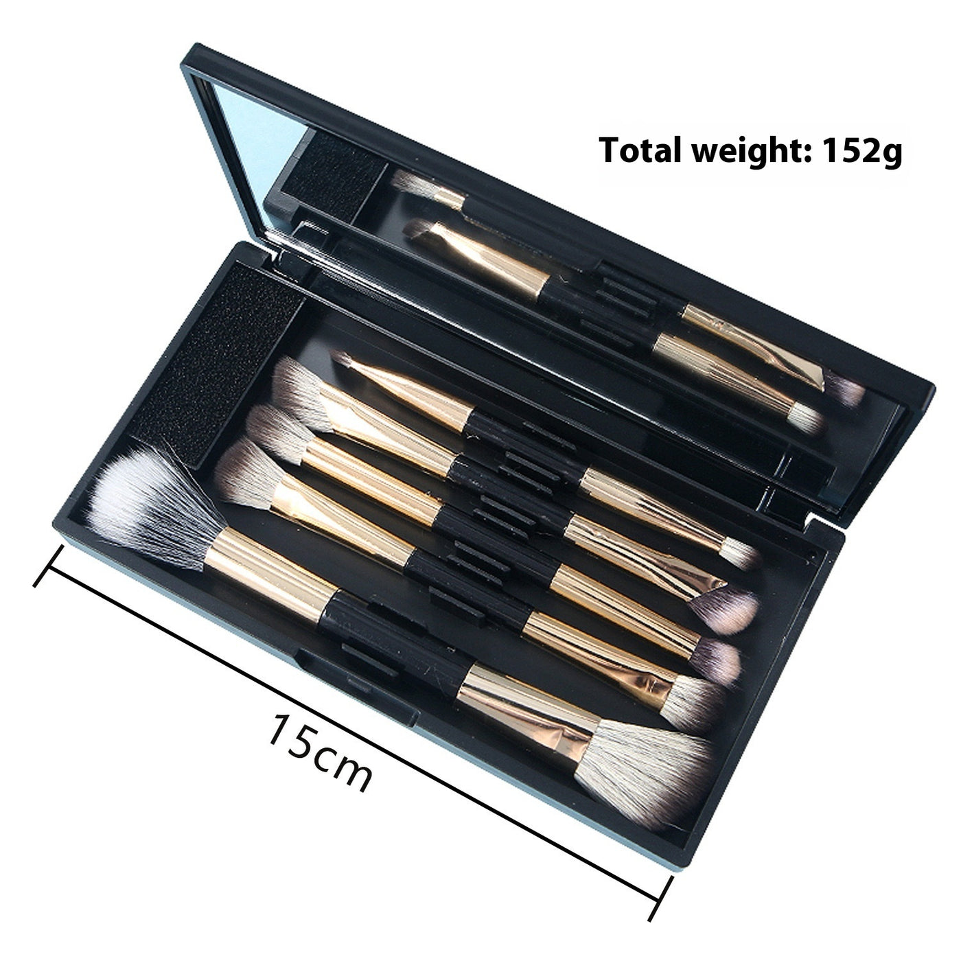 Makeup With Mirror Multifunctional Makeup Brush Suit.